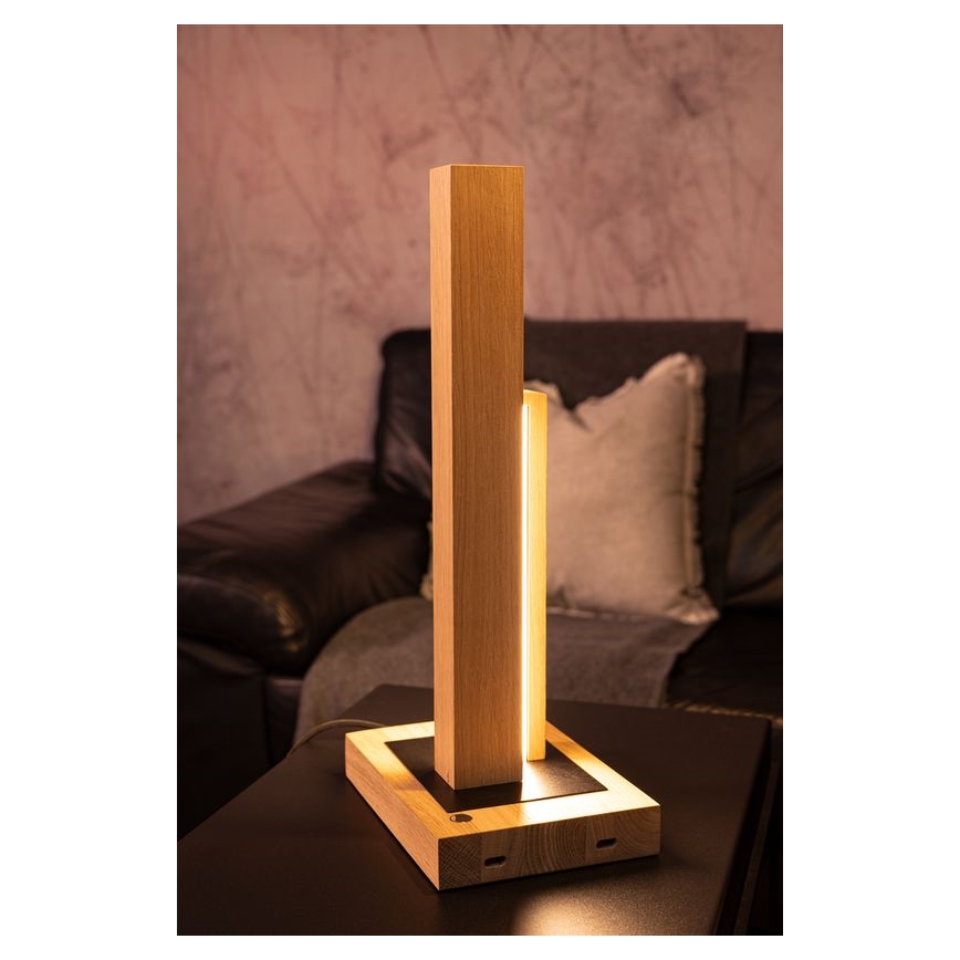 Lampada da tavolo dimmerabile LED SOHO BLACK LED/10W/230V 45 cm rovere