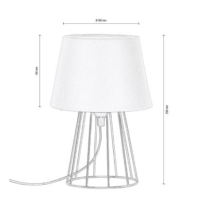 Spot-Light - Lampada da tavolo MANGOO 1xE27/40W/230V bianco/nero