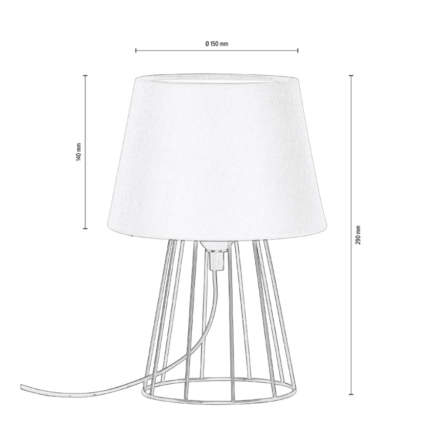 Spot-Light - Lampada da tavolo MANGOO 1xE27/40W/230V bianco/nero
