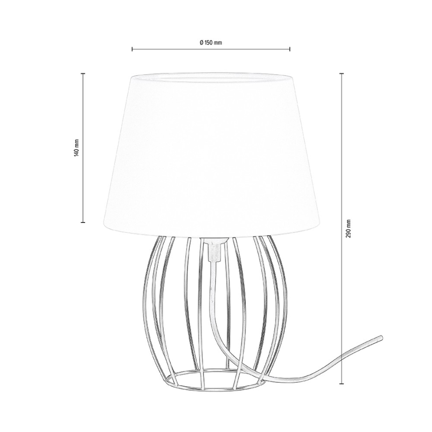 Spot-Light - Lampada da tavolo MANGOO 1xE27/40W/230V bianco/nero