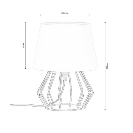 Spot-Light - Lampada da tavolo MANGOO 1xE27/40W/230V bianco/nero