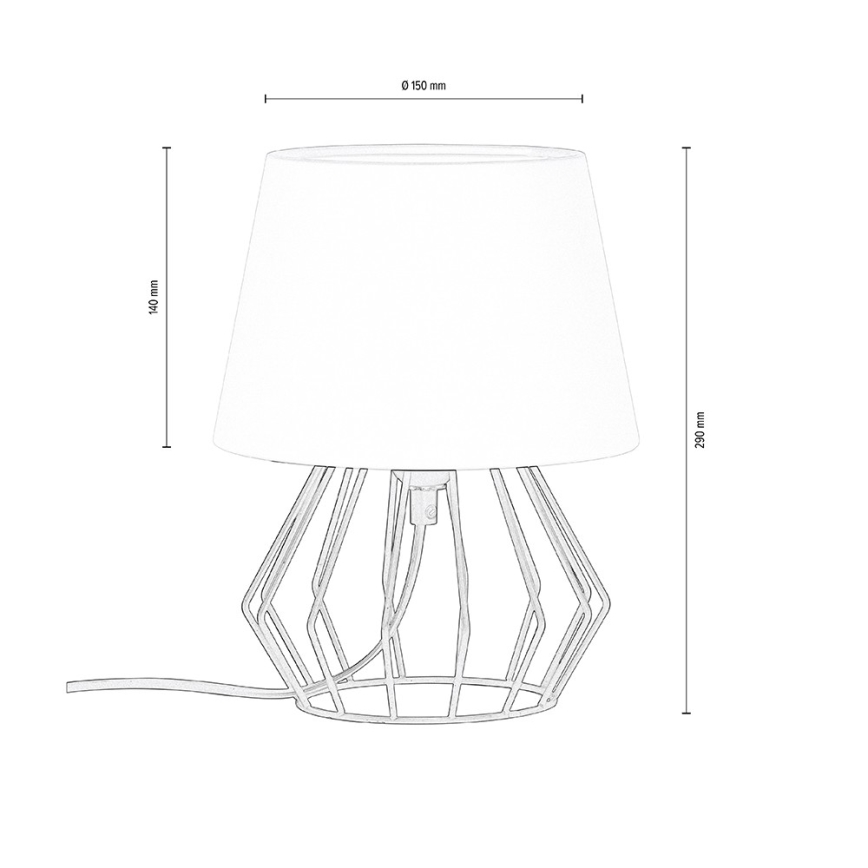 Spot-Light - Lampada da tavolo MANGOO 1xE27/40W/230V bianco/nero