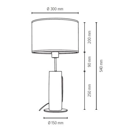 Lampada da tavolo PINO 1xE27/40W/230V - certificato FSC