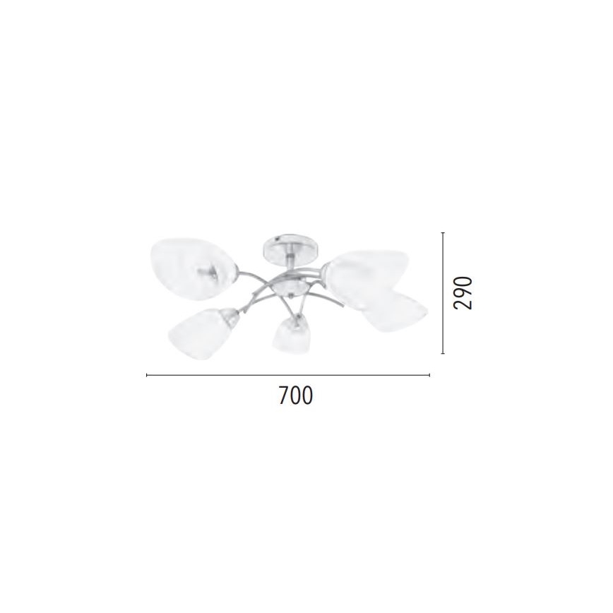 Lampadario a plafone VILETTA 5xE27/60W/230V - certificato FSC