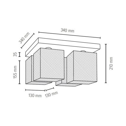 Plafoniera NORMAN WOOD 4xE27/25W/230V - certificato FSC