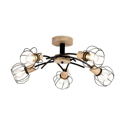 Lampadario a plafone VIVIANE 5xE27/60W/230V quercia