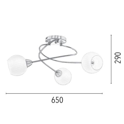 Lampadario a plafone PAVIA 3xE27/60W/230V - certificato FSC