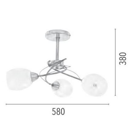 Lampadario a sospensione con supporto rigido PISA 3xE27/60W/230V