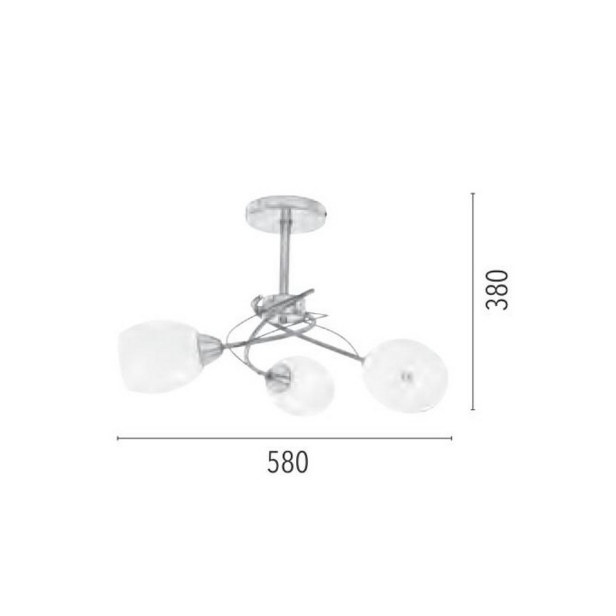 Lampadario a sospensione con supporto rigido PISA 3xE27/60W/230V