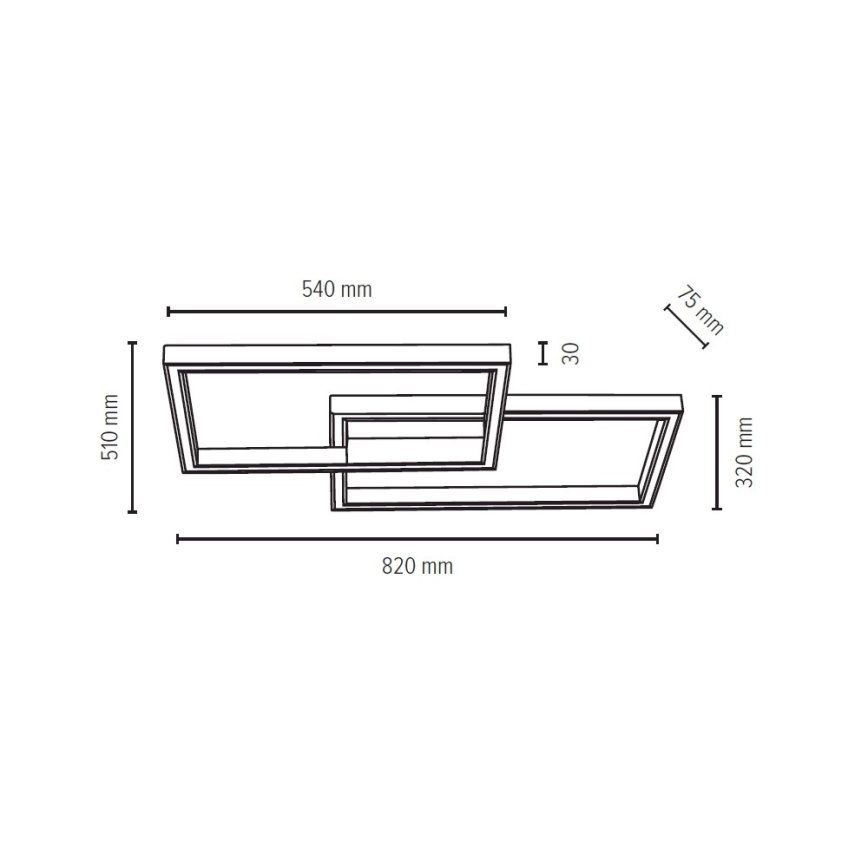 Plafoniera LED dimmerabile RAMME LED/48W/230V quercia opaco + telecomando