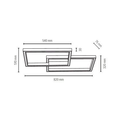 Plafoniera LED dimmerabile RAMME LED/48W/230V + Telecomando quercia opaco -  certificato FSC