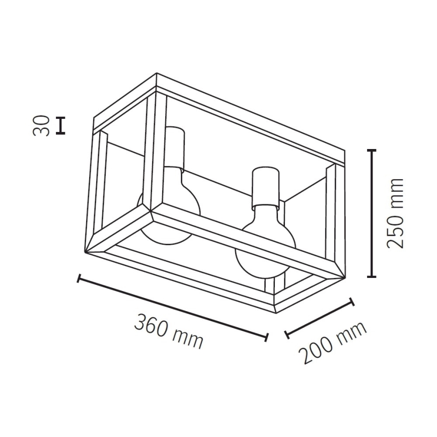 Plafoniera KAGO 2xE27/60W/230V rovere opaco