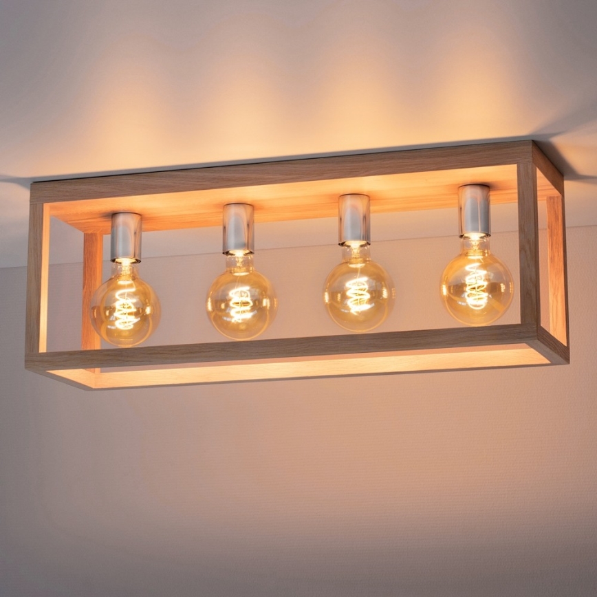 Plafoniera KAGO 4xE27/60W/230V rovere opaco