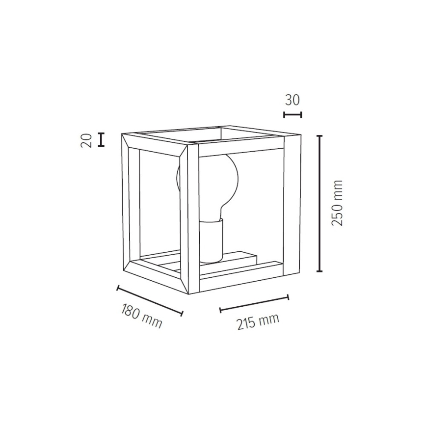 Applique KAGO 1xE27/40W/230V rovere