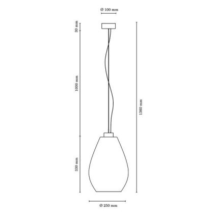 Lampadario a sospensione con filo PIRO 1xE27/60W/230V - certificato FSC