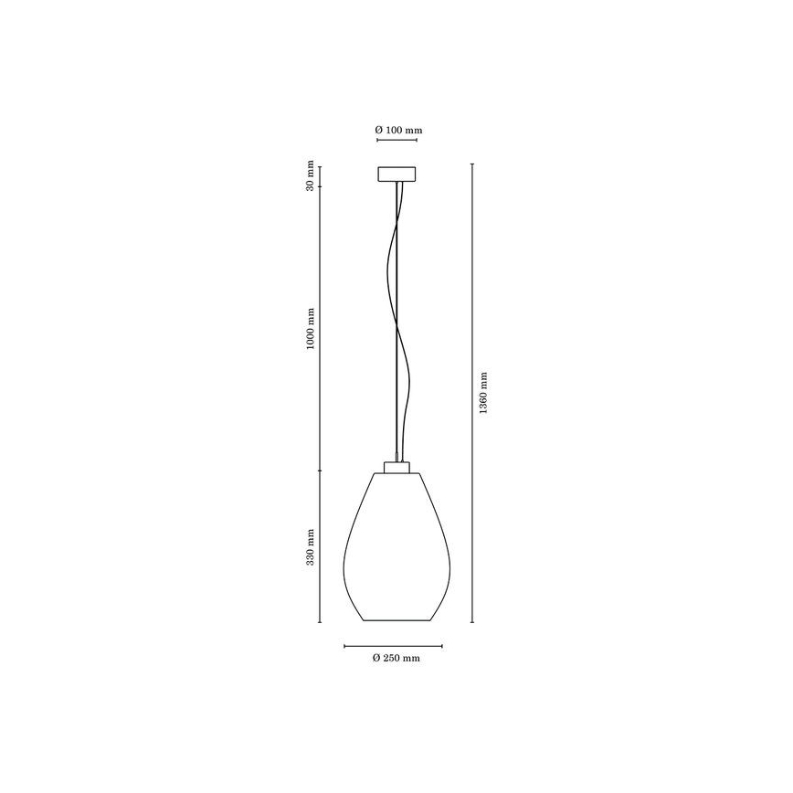 Lampadario a sospensione con filo PIRO 1xE27/60W/230V - certificato FSC