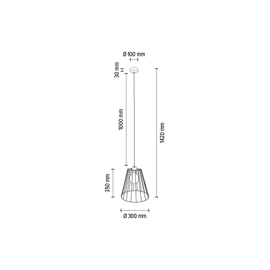 Lampadario a sospensione con filo ORAZIO 1xE27/60W/230V quercia - certificato FSC
