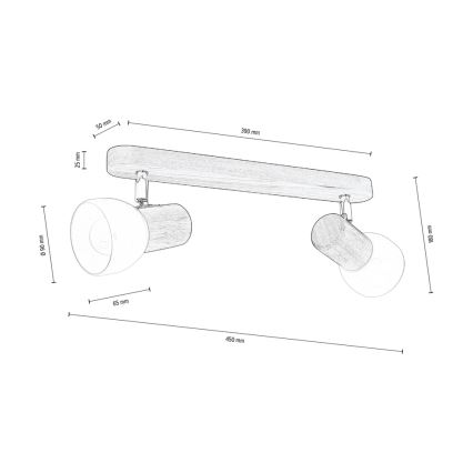 Faretto da binario NEL 2xE27/15W/230V pino - certificato FSC