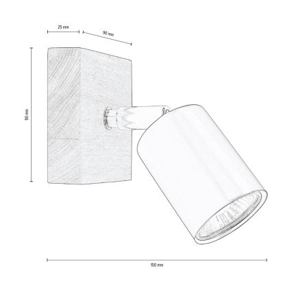 Faretto da parete MANARA 1xGU10/5W/230V pino - certificato FSC