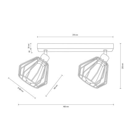 Faretto da binario VENTI 2xE27/15W/230V pino - certificato FSC