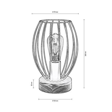 Lampada da tavolo GUNNAR 1xE27/25W/230V quercia - certificato FSC