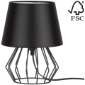Spot-Light - Lampada da tavolo MANGOO 1xE27/40W/230V nera - certificato FSC