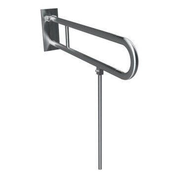 Staffa con piede di supporto 10x80 cm acciaio inossidabile/argento