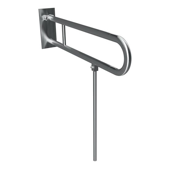 Staffa con piede di supporto 10x80 cm acciaio inossidabile/argento