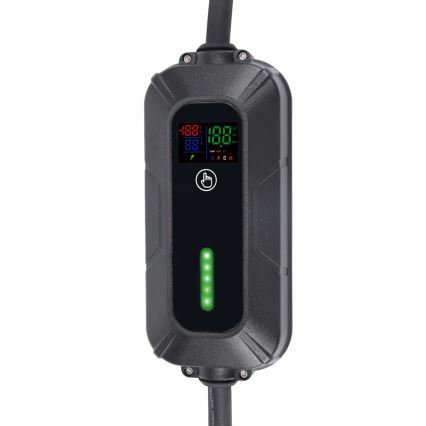 Stazione di ricarica da viaggio per auto elettriche EV/PHEV AC Type 2 16A/400V 22kW IP55 5m + adattatore 230V 3,7kW + custodia