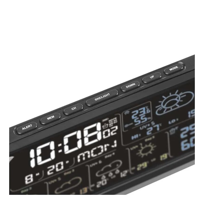 Stazione meteo con display LCD GoSmart 230V/3xAAA + 2×AAA Wi-Fi Tuya nero