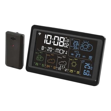 Stazione meteo con display LCD GoSmart 230V/3×AAA + 2×AAA, Wi-Fi Tuya, nera