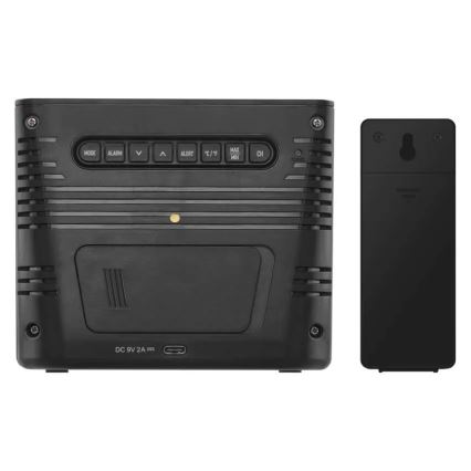 Stazione meteo con ricarica wireless 5V 2xAA + 2xAAA nera