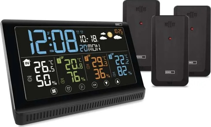 Stazione meteo senza fili con tre sensori 5V/3xAAA + 2xAAA
