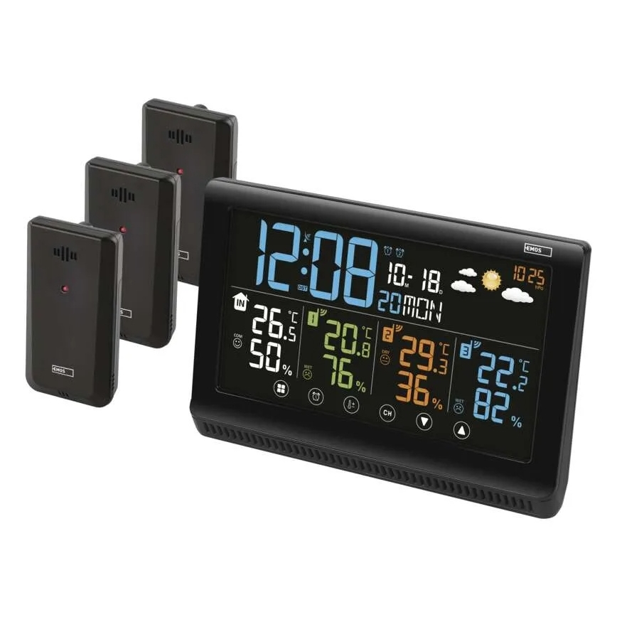Stazione meteo senza fili con tre sensori 5V/3xAAA + 2xAAA