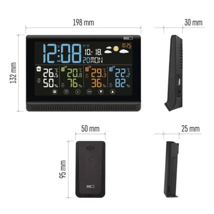 Stazione meteo wireless 5V/3xAAA + 2xAAA