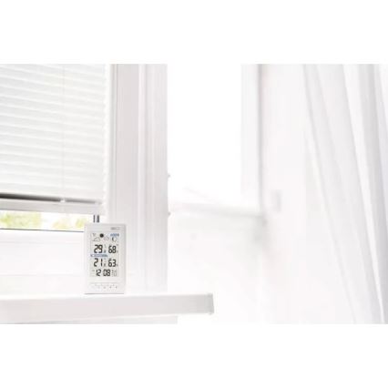 Stazione meteo wireless con sveglia 2xAAA + 2xAA bianco