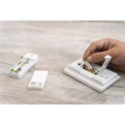 Stazione meteo wireless con sveglia 2xAAA + 2xAA bianco