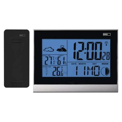Stazione meteo wireless con sveglia 3xAAA + 2xAAA nero