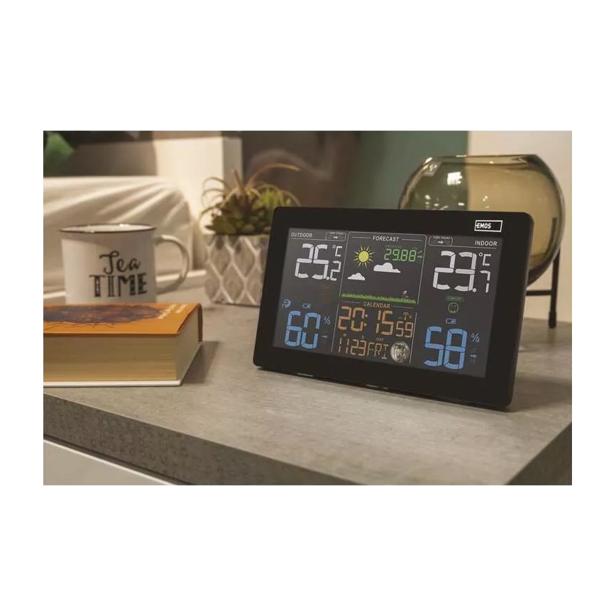 Stazione meteo wireless con sveglia 5V/3xAAA + 2xAAA nero