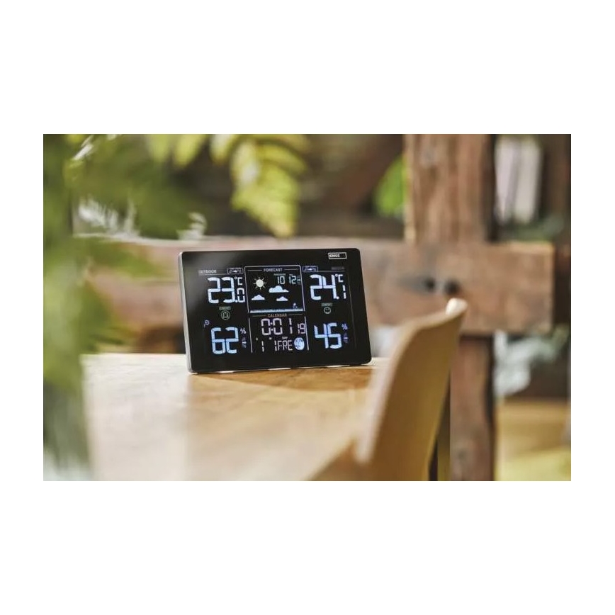Stazione meteo wireless con sveglia 5V/3xAAA + 2xAAA nero