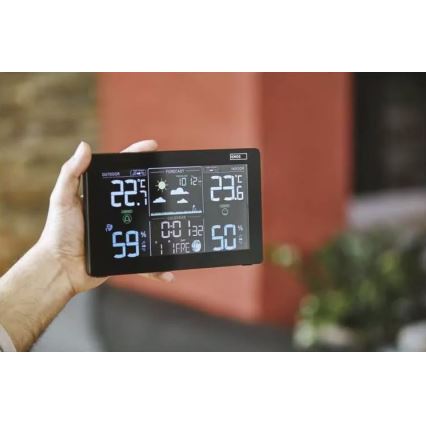 Stazione meteo wireless con sveglia 5V/3xAAA + 2xAAA nero