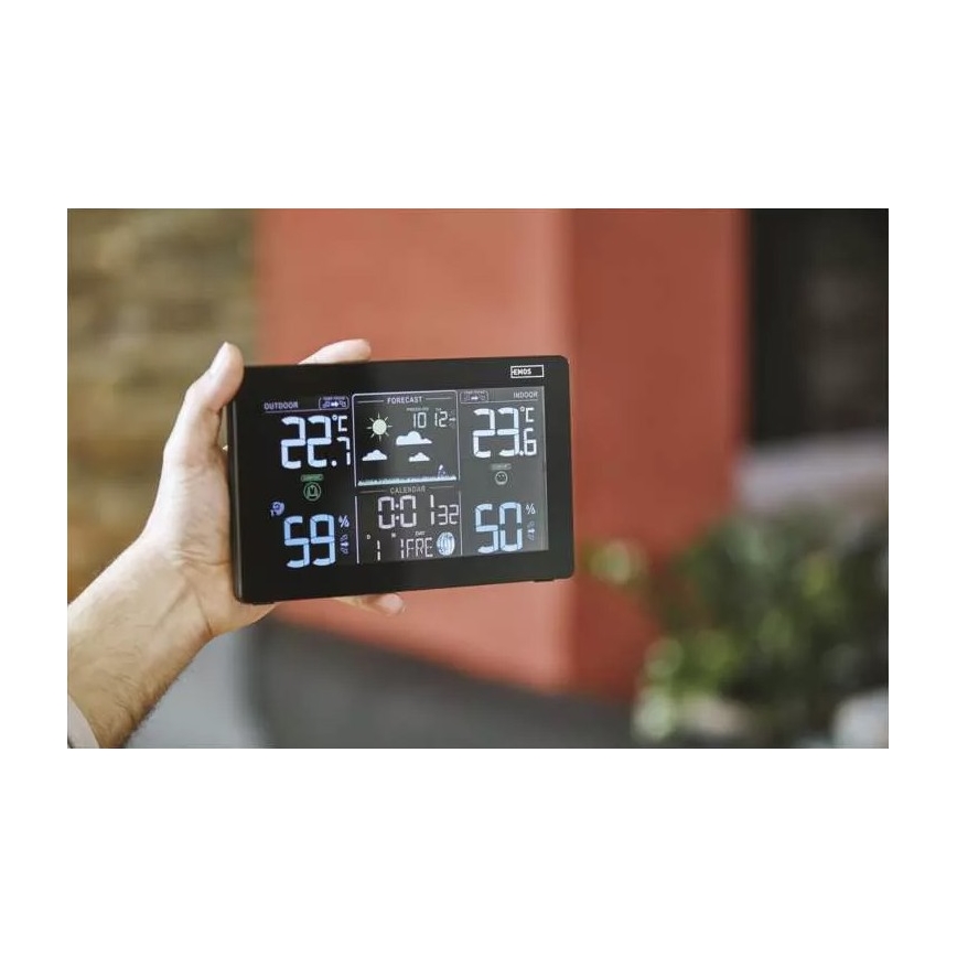 Stazione meteo wireless con sveglia 5V/3xAAA + 2xAAA nero
