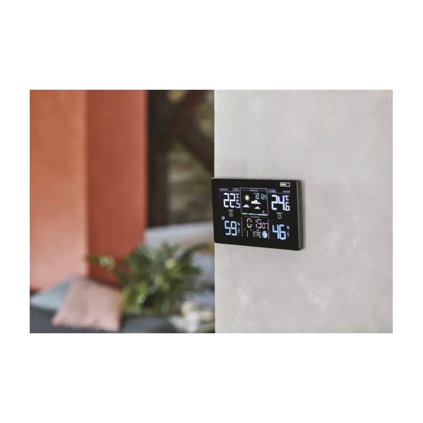Stazione meteo wireless con sveglia 5V/3xAAA + 2xAAA nero