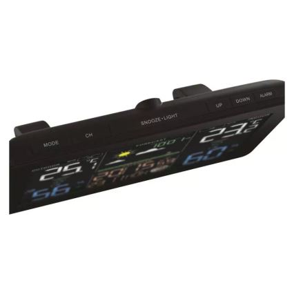 Stazione meteo wireless con sveglia 5V/3xAAA + 2xAAA nero