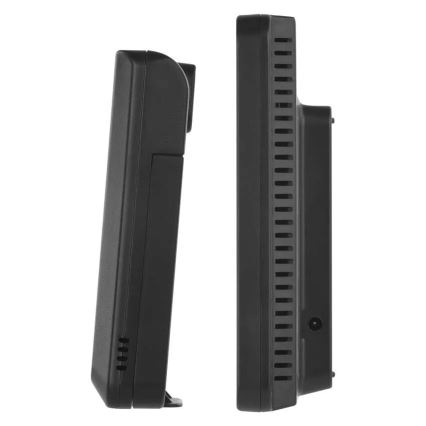 Stazione meteorologica con display LCD a colori e sveglia, alimentazione 5V, 3xAAA + 2xAA, colore nero