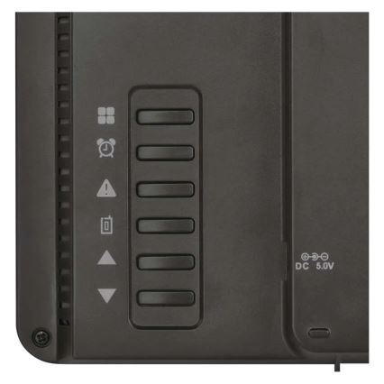 Stazione meteorologica con display LCD a colori e sveglia, alimentazione 5V, 3xAAA + 2xAA, colore nero