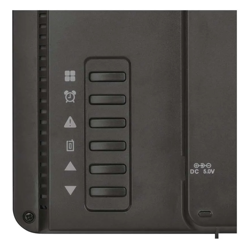 Stazione meteorologica con display LCD a colori e sveglia, alimentazione 5V, 3xAAA + 2xAA, colore nero