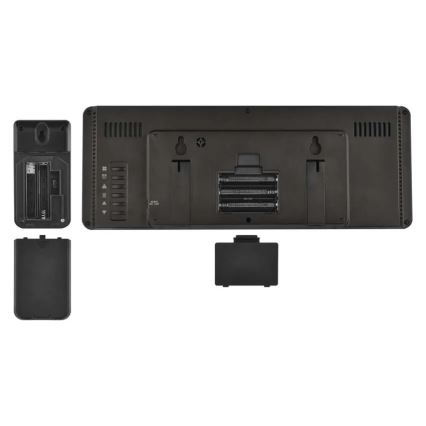 Stazione meteorologica con display LCD a colori e sveglia, alimentazione 5V, 3xAAA + 2xAA, colore nero
