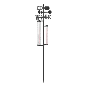 Stazione meteorologica da giardino 3 in 1 145 cm nera
