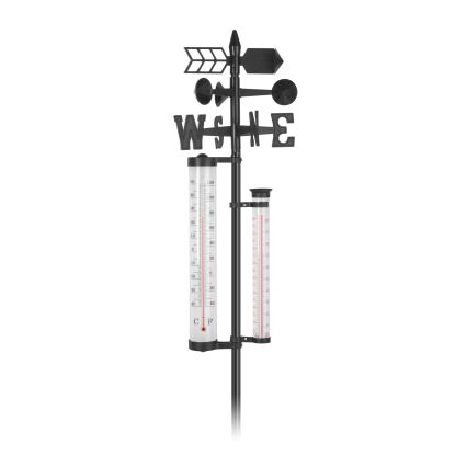Stazione meteorologica da giardino 3 in 1 145 cm nera